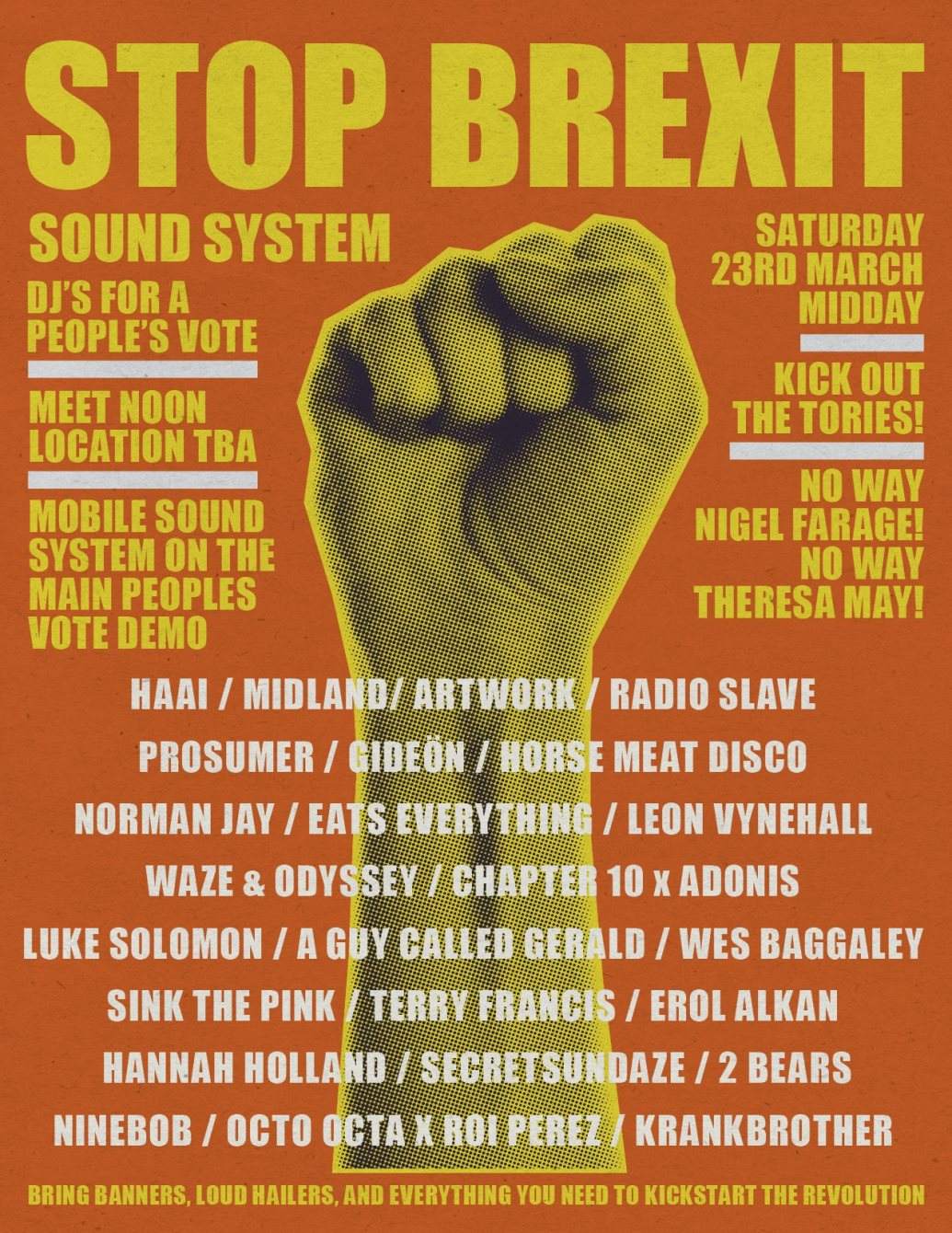 Stop Brexit - Stop Brexit - DJs For A People's Vote - フライヤー表