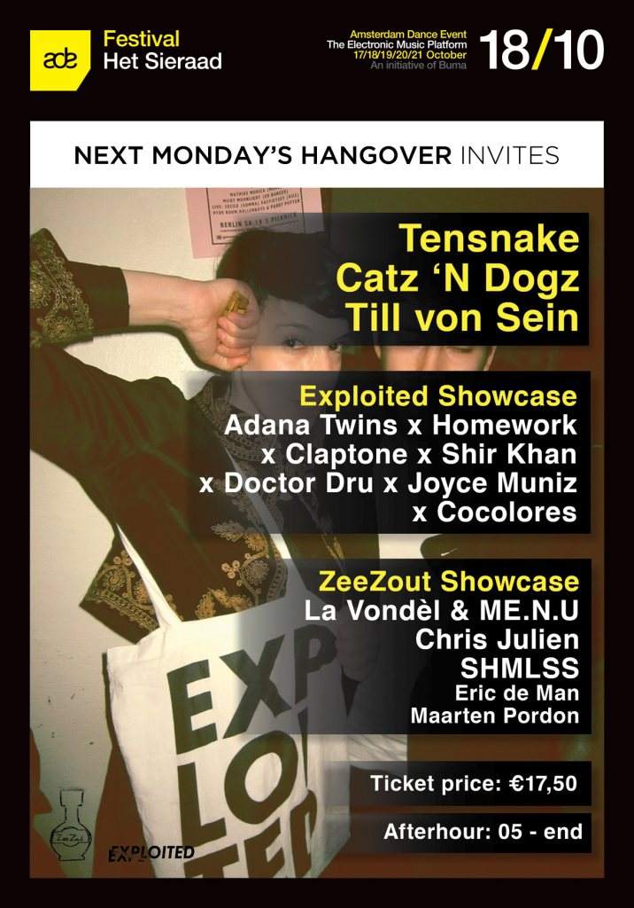 Exploited Labelnight - Hosted by Next Monday's Hangover & Zeezout - フライヤー表