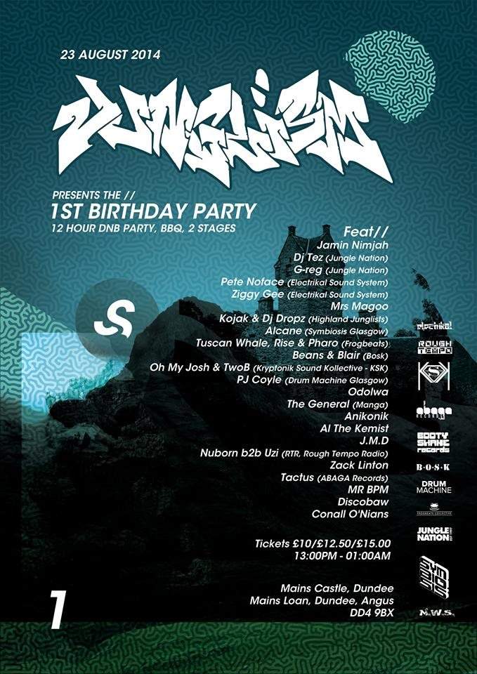 Junglism's 1st Birthday 12 Hour Drum and Bass Rave - Página frontal