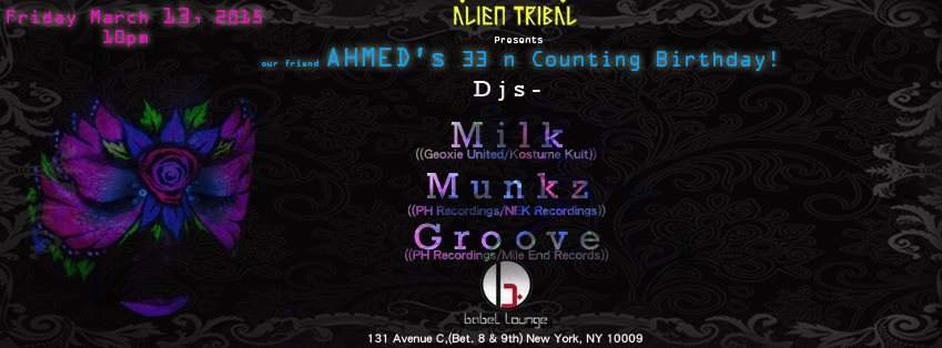 Alien Tribal presents Milk, Munkz & Groovecreator - フライヤー表