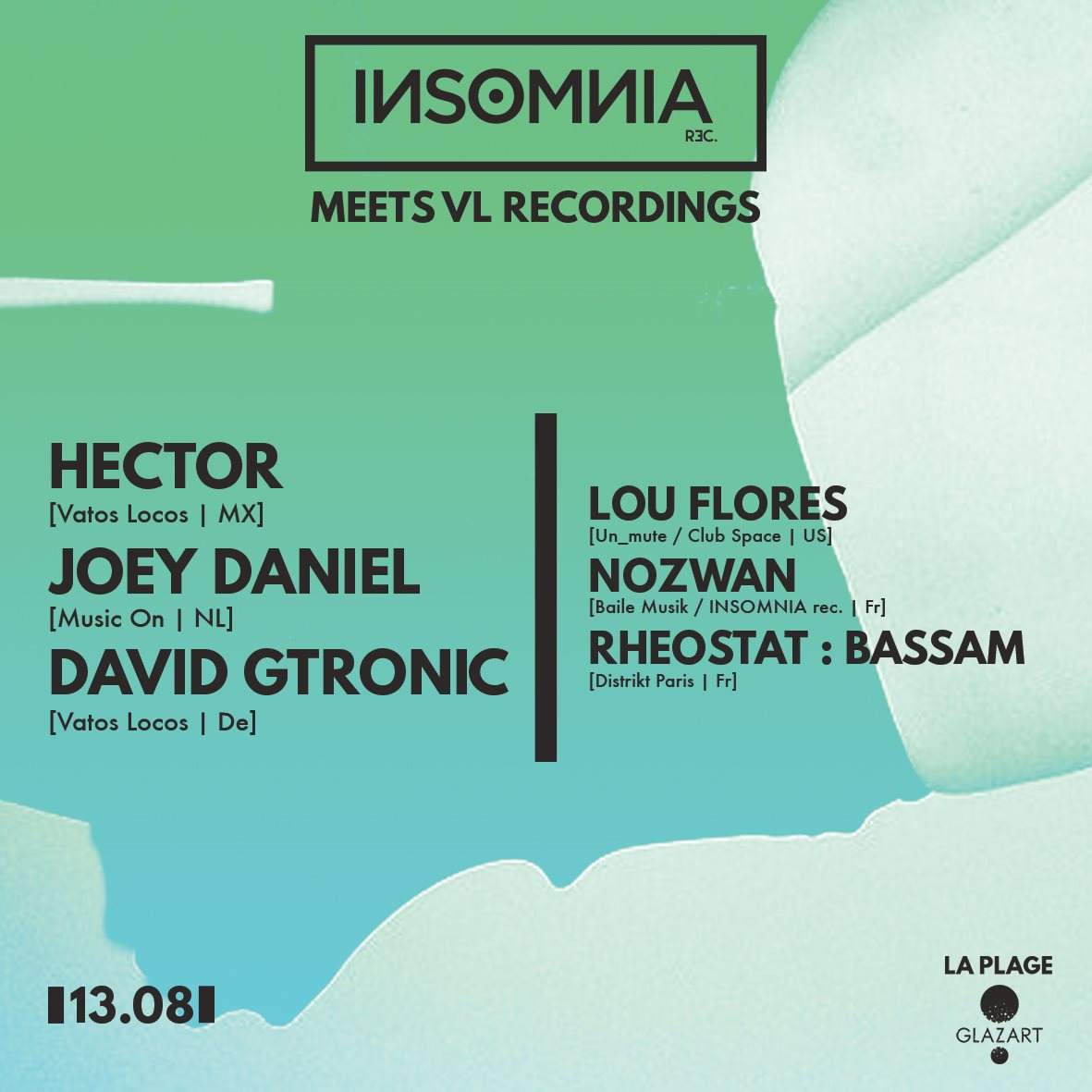 Insomnia Rec. Invite Vatos Locos Recordings: Hector , Joey Daniel , David Gtronic, Marwan Sabb - フライヤー表