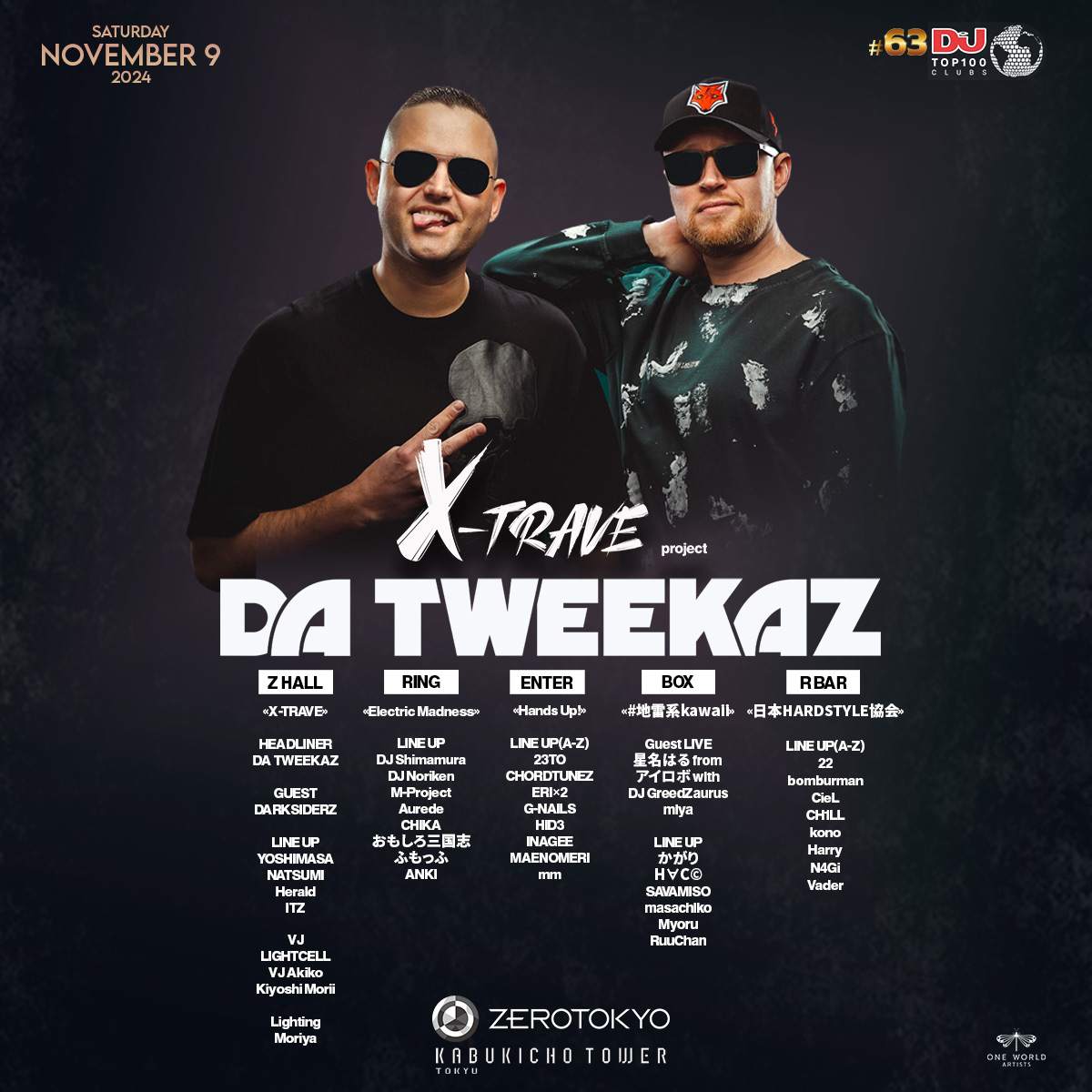 X-TRAVE PROJECT featuring Da Tweekaz at Zerotokyo, Tokyo