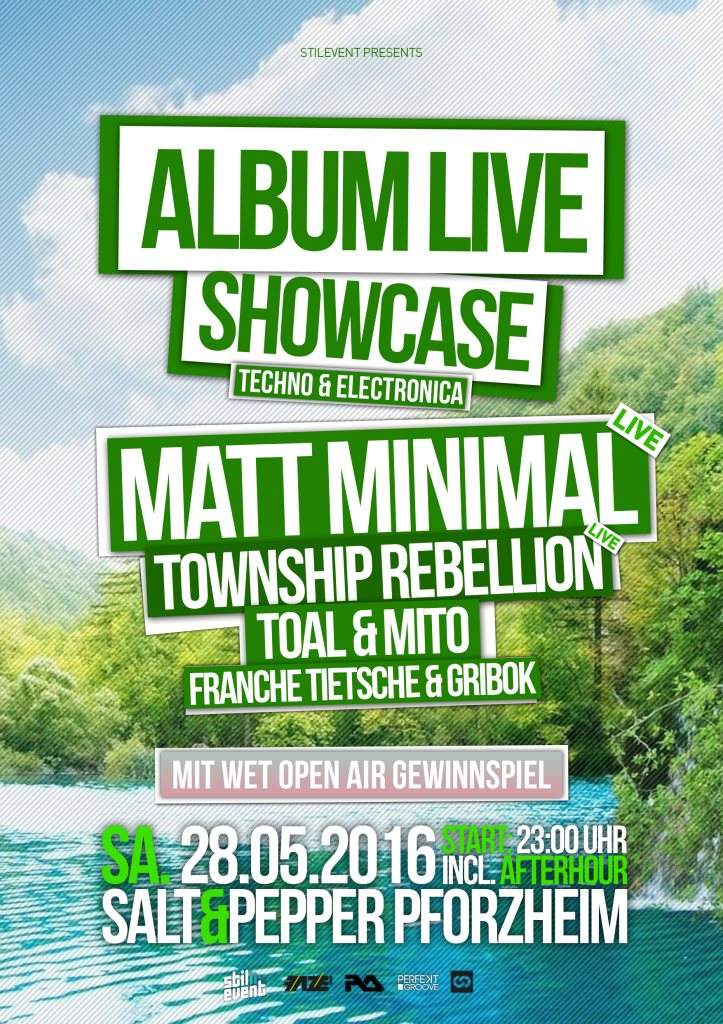 Album Live Showcase mit Matt Minimal, Township Rebellion & Support - フライヤー表