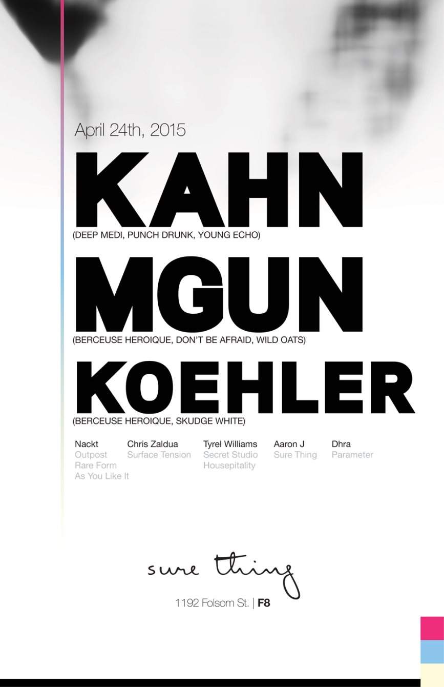 Sure Thing: Kahn, Mgun, Koehler - Página frontal