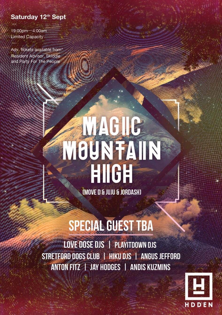Magic Mountain High, Love Dose, Playitdown, Streford Dogs Club - フライヤー表