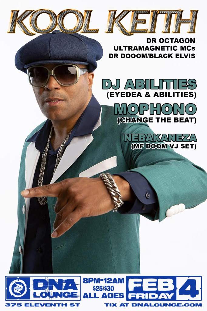 Kool Keith (Dr Octagon), DJ Abilities (Eyedea & Abilities), Mophono, Nebakaneza (MF Doom VJ Set - Página frontal