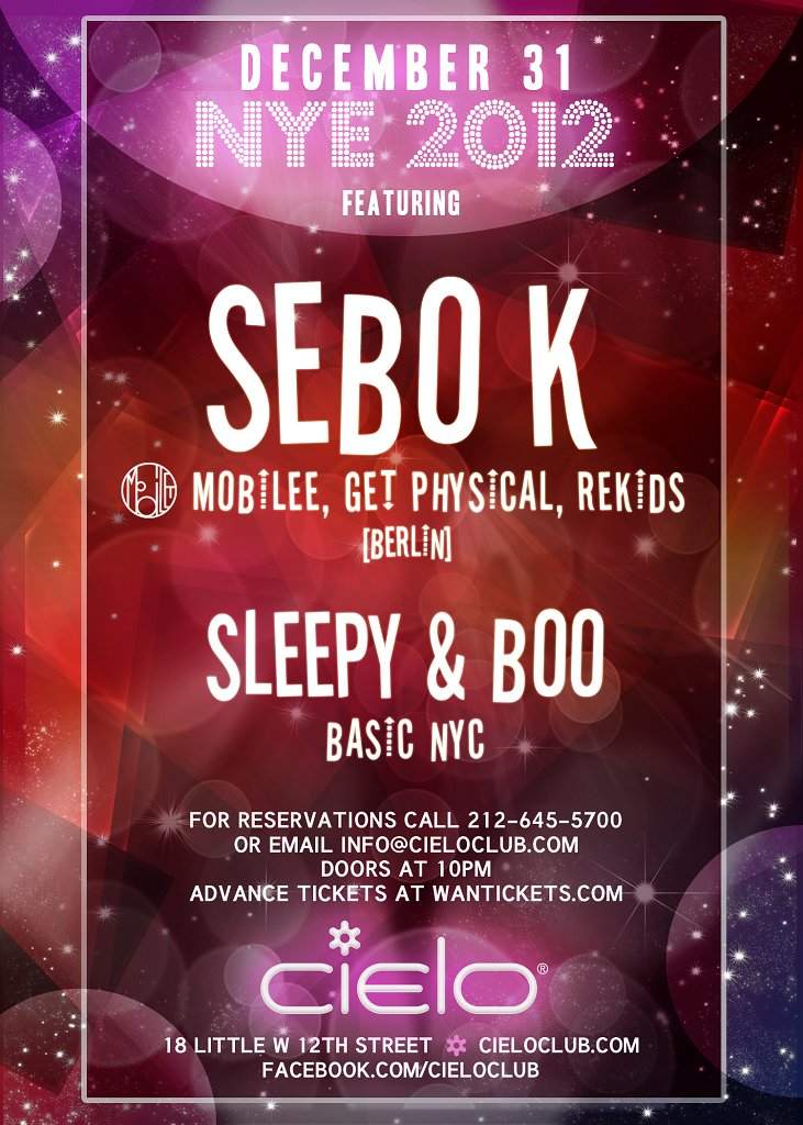 New Year's Eve with Sebo K and Sleepy & Boo - フライヤー表