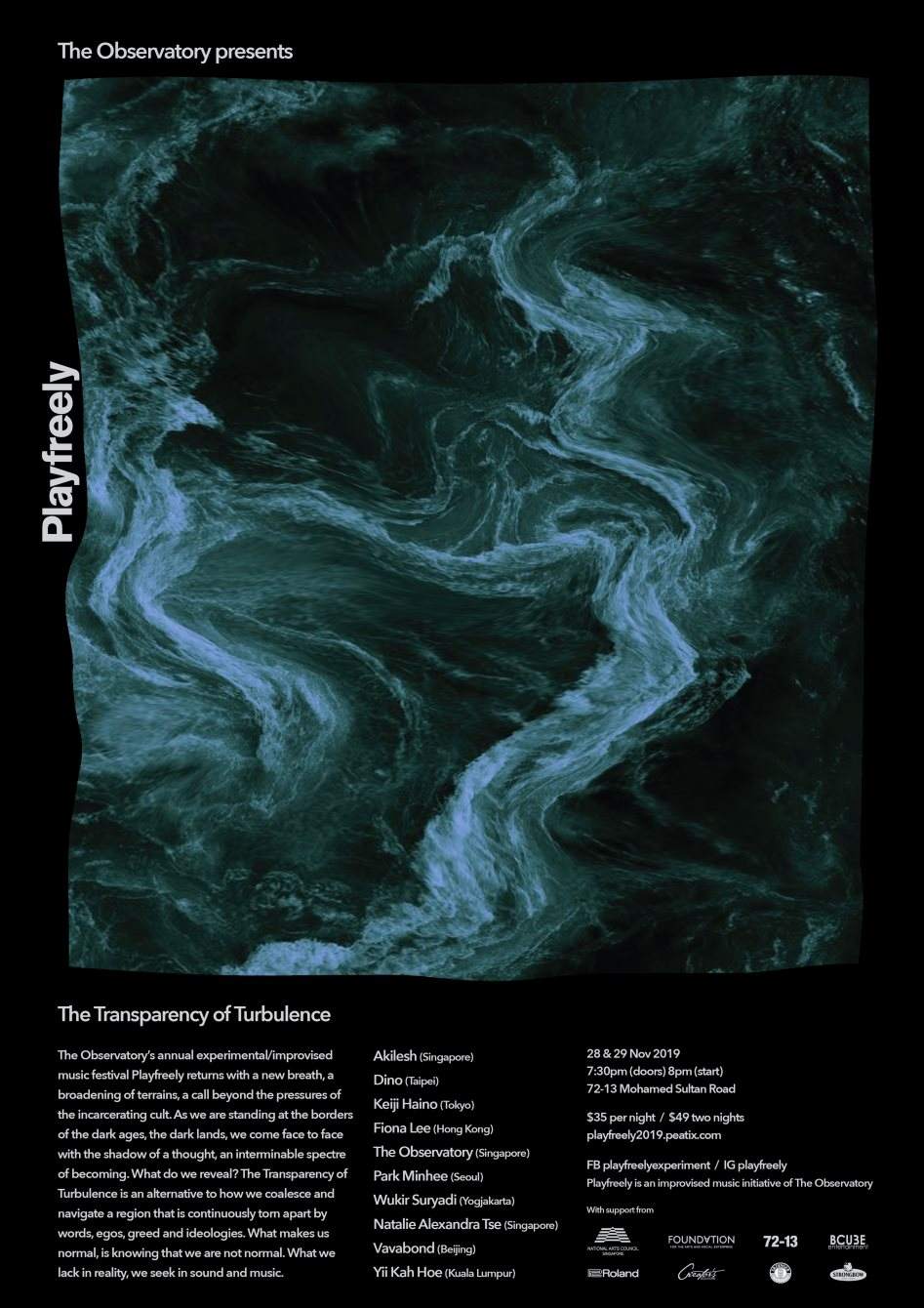 Playfreely - The Transparency of Turbulence - フライヤー裏