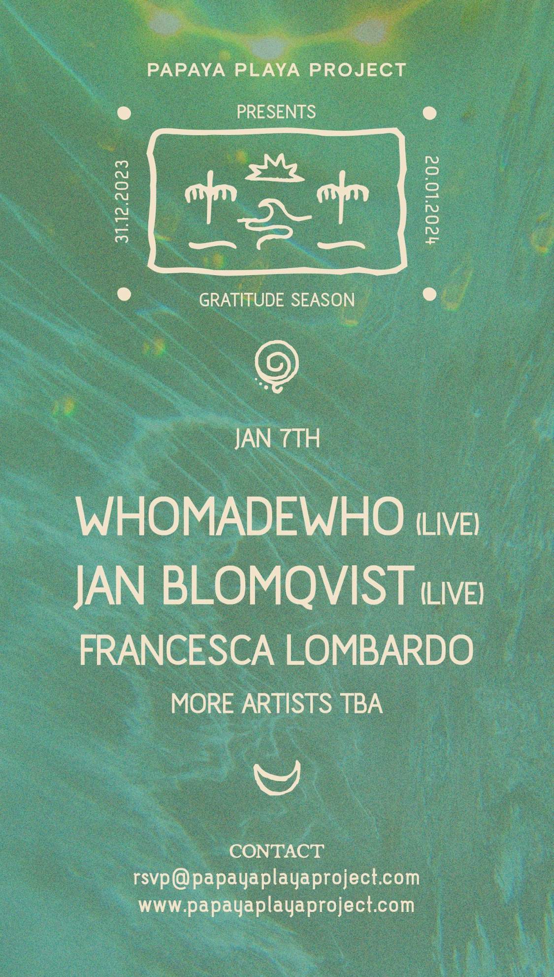 WhoMadeWho (LIVE) + Jan Blomqvist (LIVE) + Francesca Lombardo #Tulum - フライヤー表