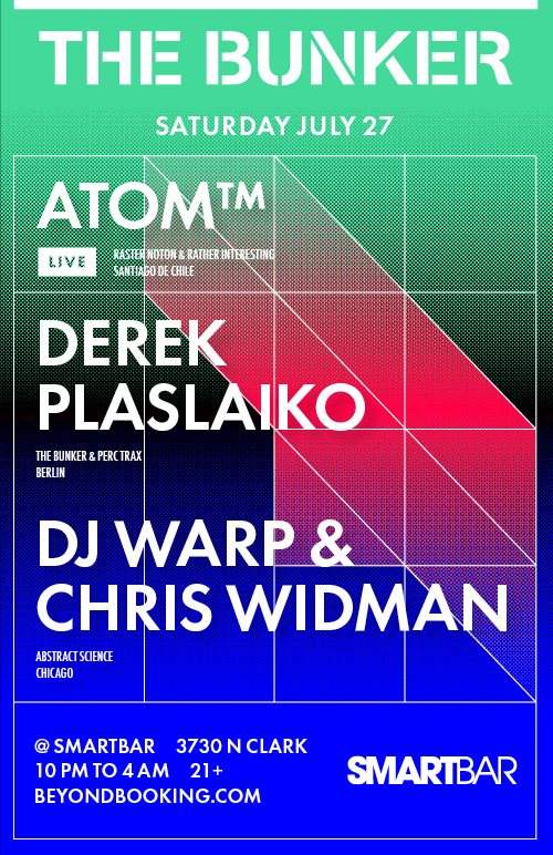 The Bunker with Atom™ - Derek Plaslaiko - DJ Warp - Chris Widman - Página frontal