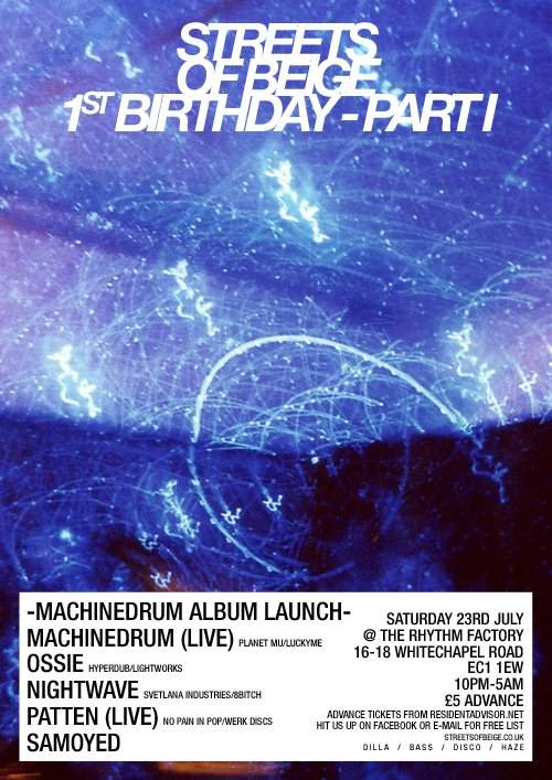 Streets Of Beige 1st Birthday Machinedrum Album Launch - Página frontal
