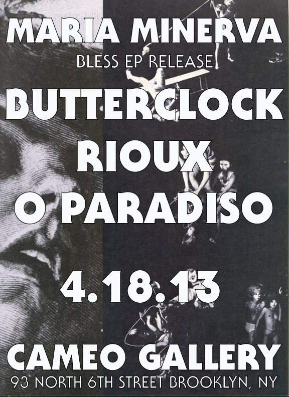 Maria Minerva (EP Release Show) with Butterclock, Rioux & O Paradiso - Página frontal