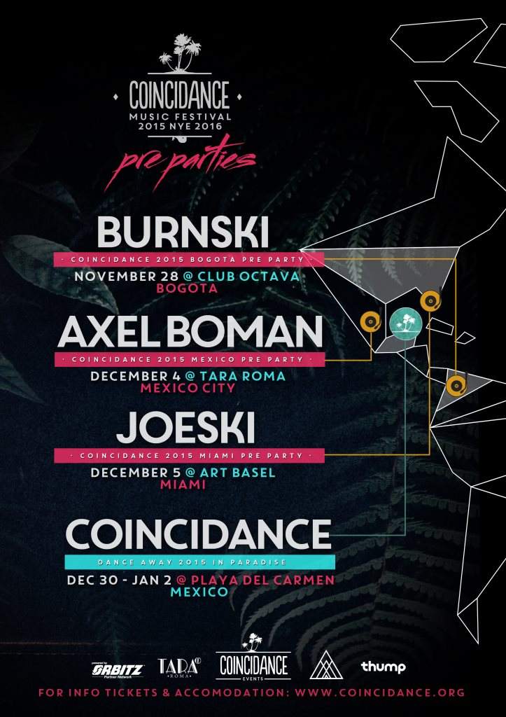 Coincidance Festival Pre-Party: Axel Boman, Mexico City - フライヤー裏