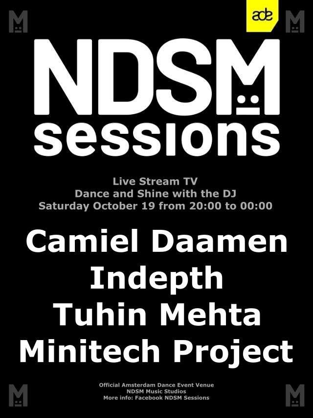 ADE 2019 Ndsm Sessions - Camiel Daamen, Indepth, Tuhin Mehta and Minitech Project - フライヤー表