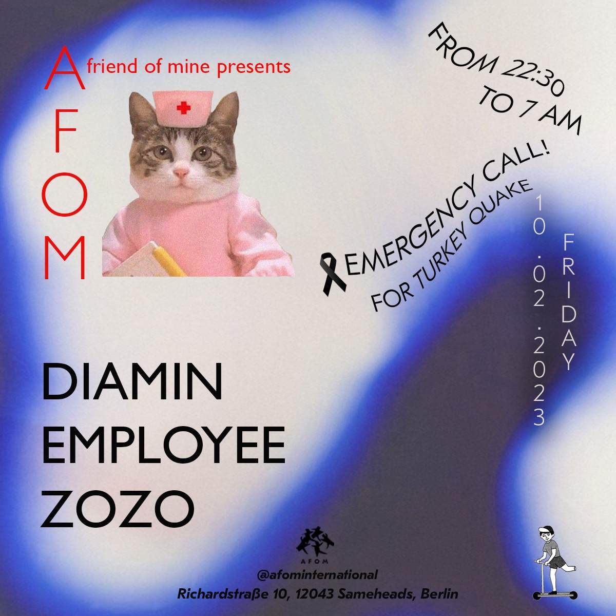 AFOM feat. Diamin, Employee & Zozo - フライヤー表