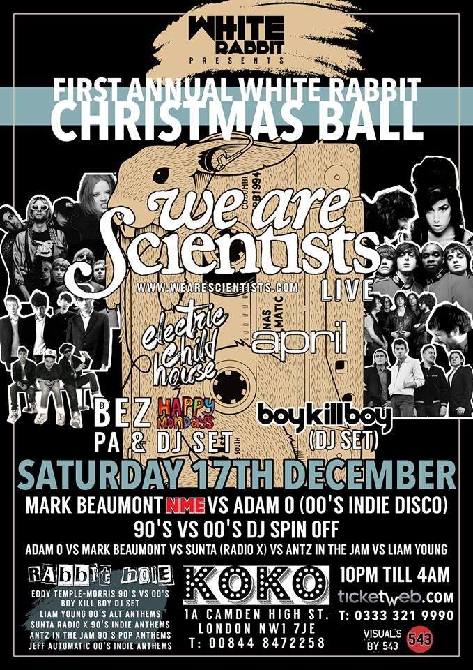 White Rabbit Concerts Xmas Ball Ft We Are Scientists - フライヤー表