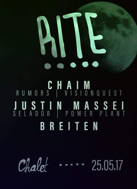 Rite Open Air with Chaim, Justin Massei, Breiten, Steven Strahl & SLF - フライヤー表