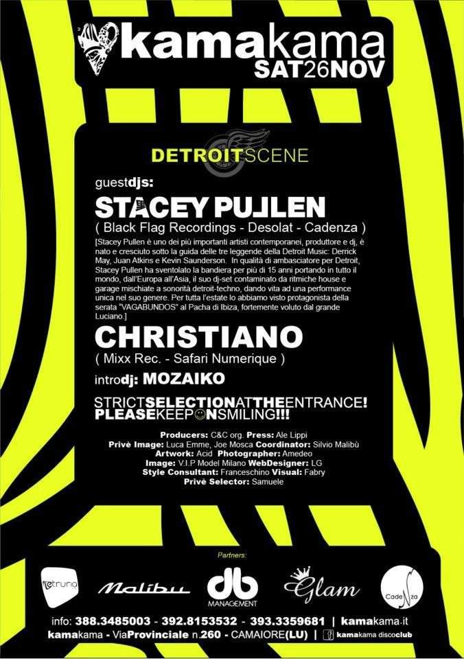 Stacey Pullen, Christiano / Detroit Scene - フライヤー表