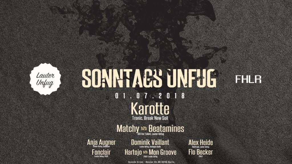 Sonntags Unfug with Karotte, Beatamines, Matchy, uvm - Página frontal