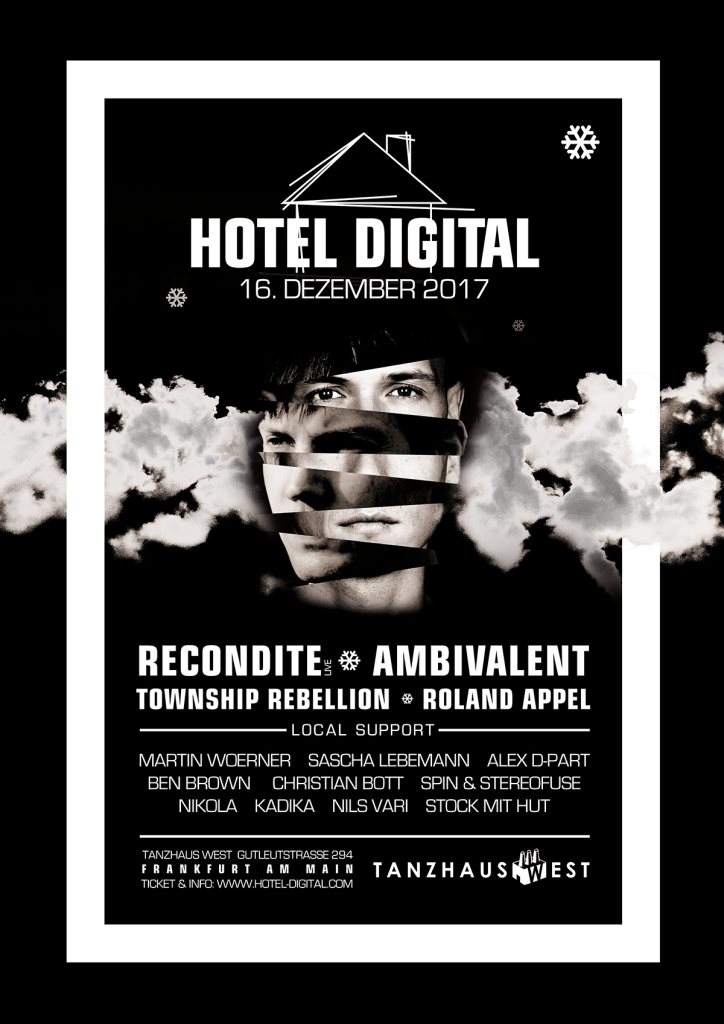 Hotel Digital: Recondite / Ambivalent / Township Rebellion - フライヤー表