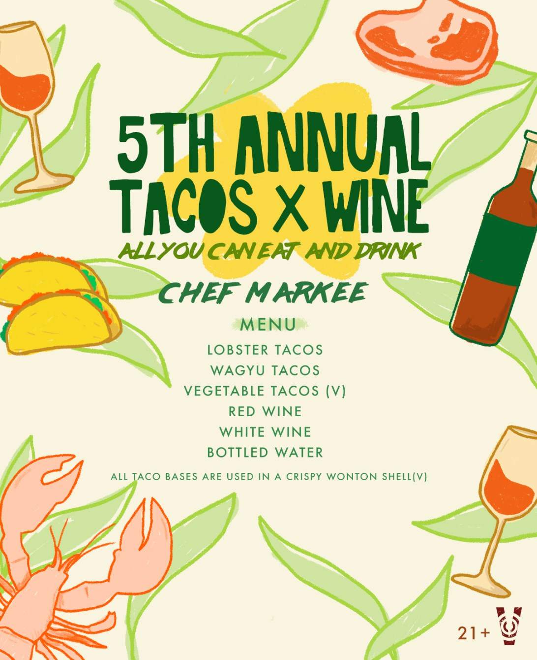 [POSTPONED] 5th Annual Tacos x Wine - フライヤー裏