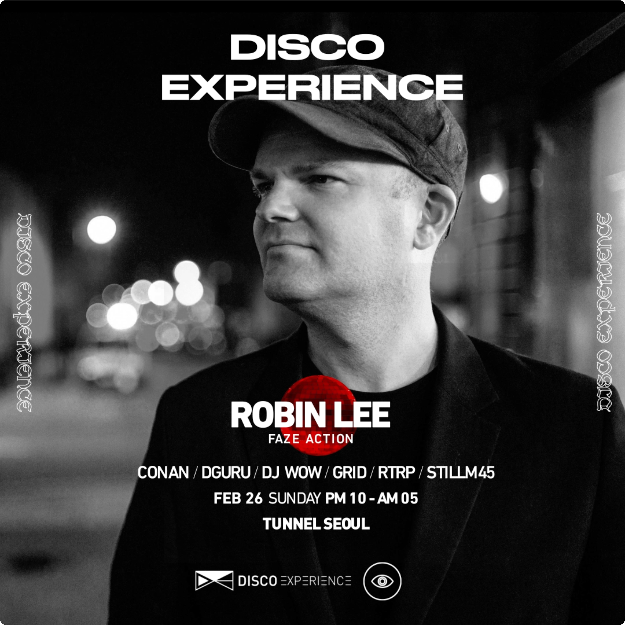 DISCO EXPERIENCE: ROBIN LEE (Faze Action) - フライヤー表