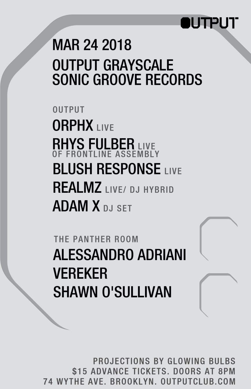 Output Grayscale presents Sonic Groove Records - Página frontal