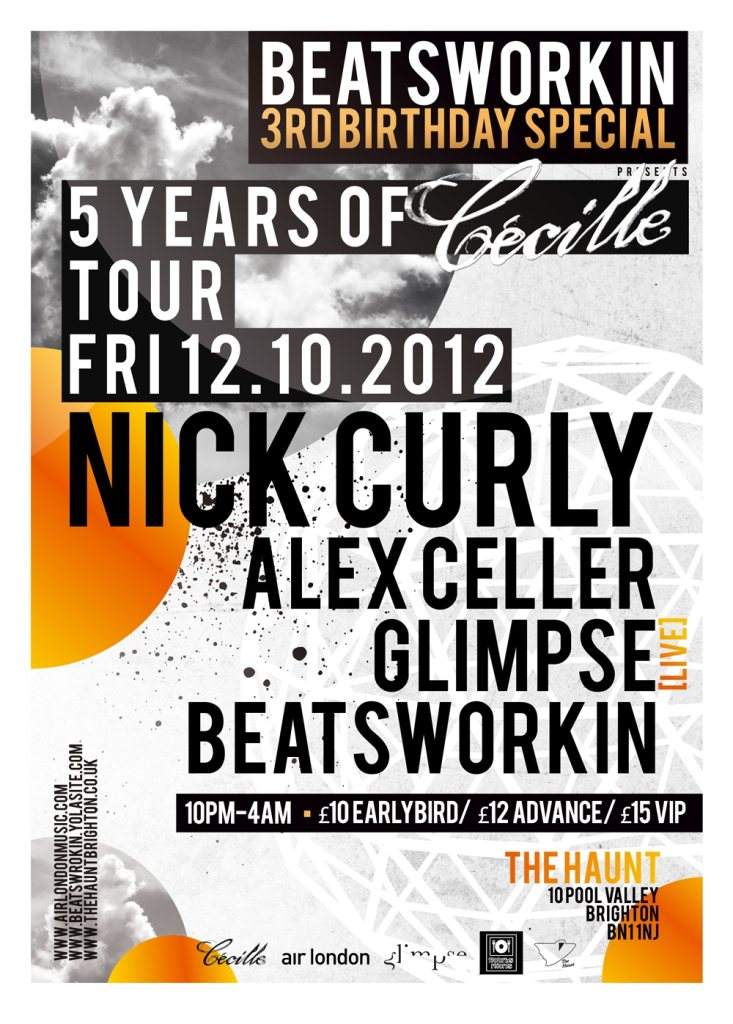 Beatsworkin presents 5 Years of Cecille, with Nick Curly, Alex Celler & Glimpse - Live - Página frontal