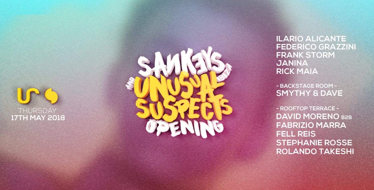 Unusual Suspects & Sankeys Opening Party - フライヤー表