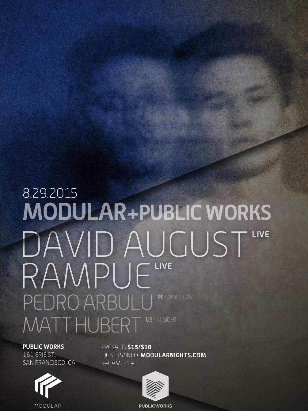 Modular + Public Works Feat. David August (Live), Rampue (Live) & Oceanvs Orientalis (Live) - フライヤー裏