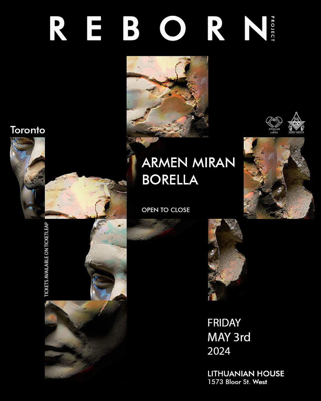 REBORN Project: Armen Miran & Borella - フライヤー表