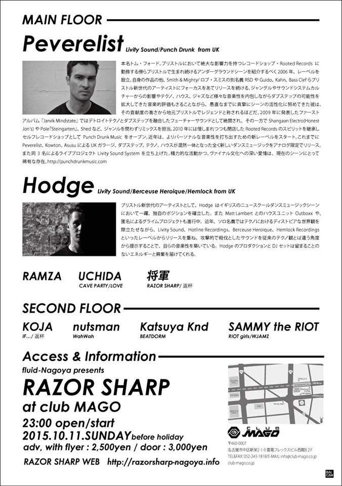 Fluid-Nagoya presents Razor Sharp - フライヤー裏
