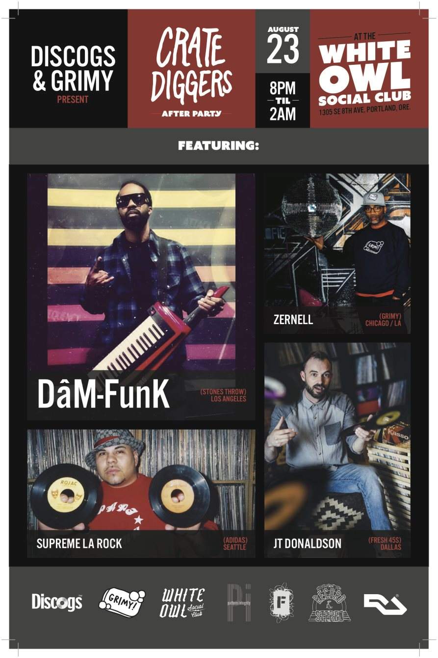 Discogs and Grimy present Crate Diggers Record Fair and Afterparty with Dam Funk - Página frontal