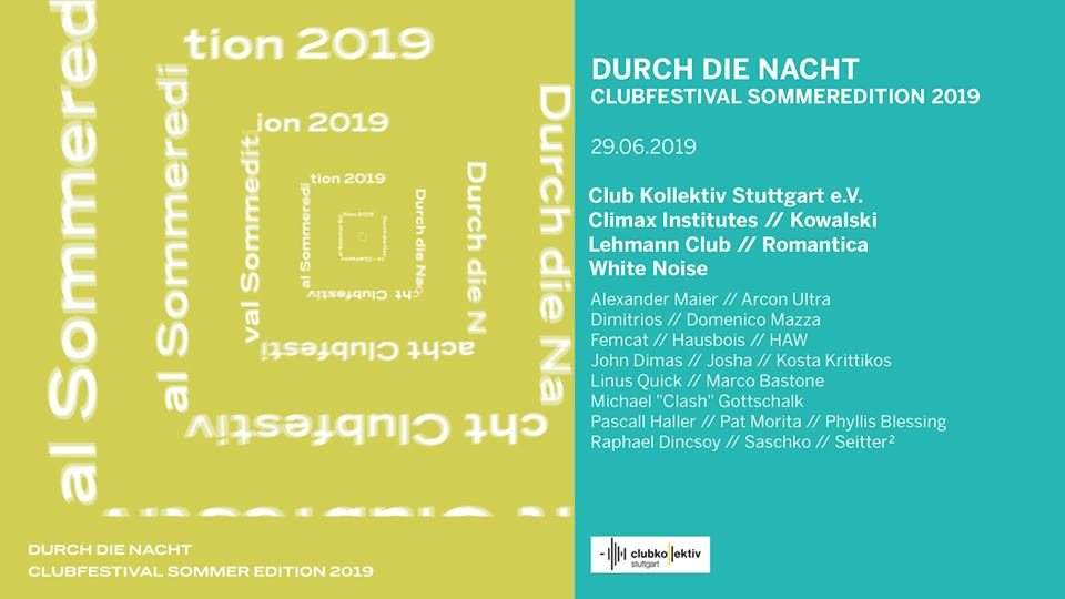 Durch die Nacht Clubfestival Sommeredition 2019 - Página frontal