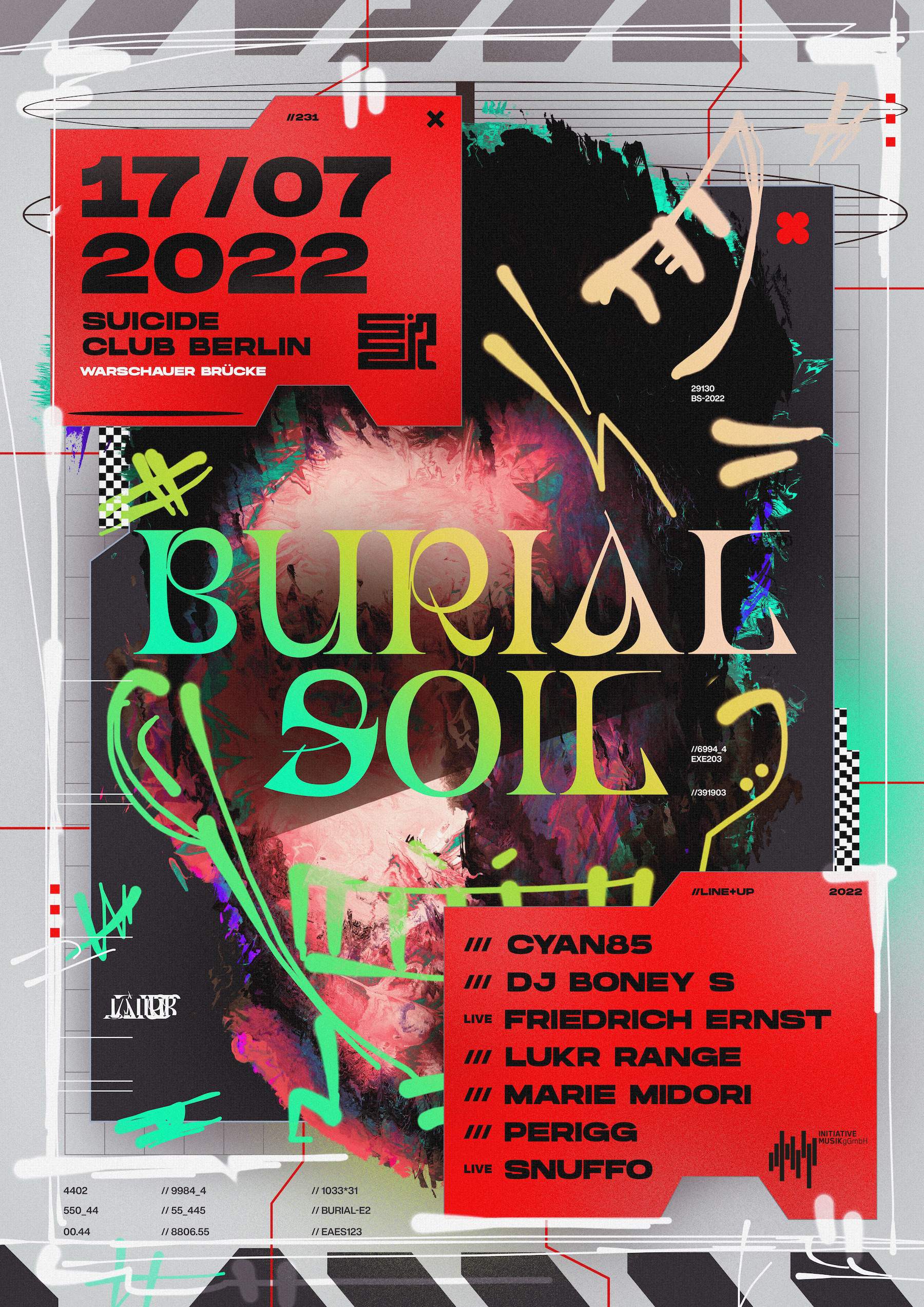 Burial Soil, Open Air & Indoor w./ Cyan85, Marie Midori, Snuffo, PERIGG - フライヤー表
