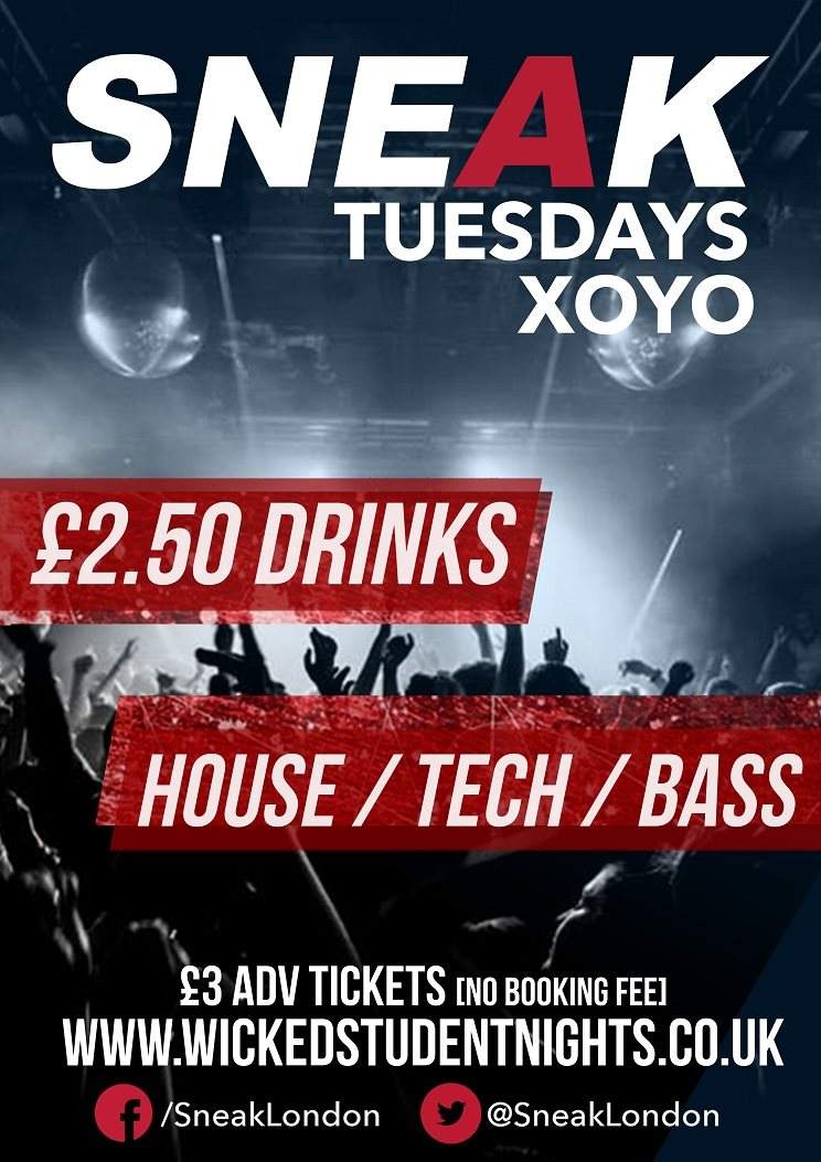 Sneak Every Tuesday - Flyer front