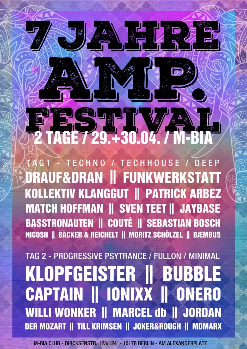 7 Jahre AMP. Festival 2 Days - フライヤー裏
