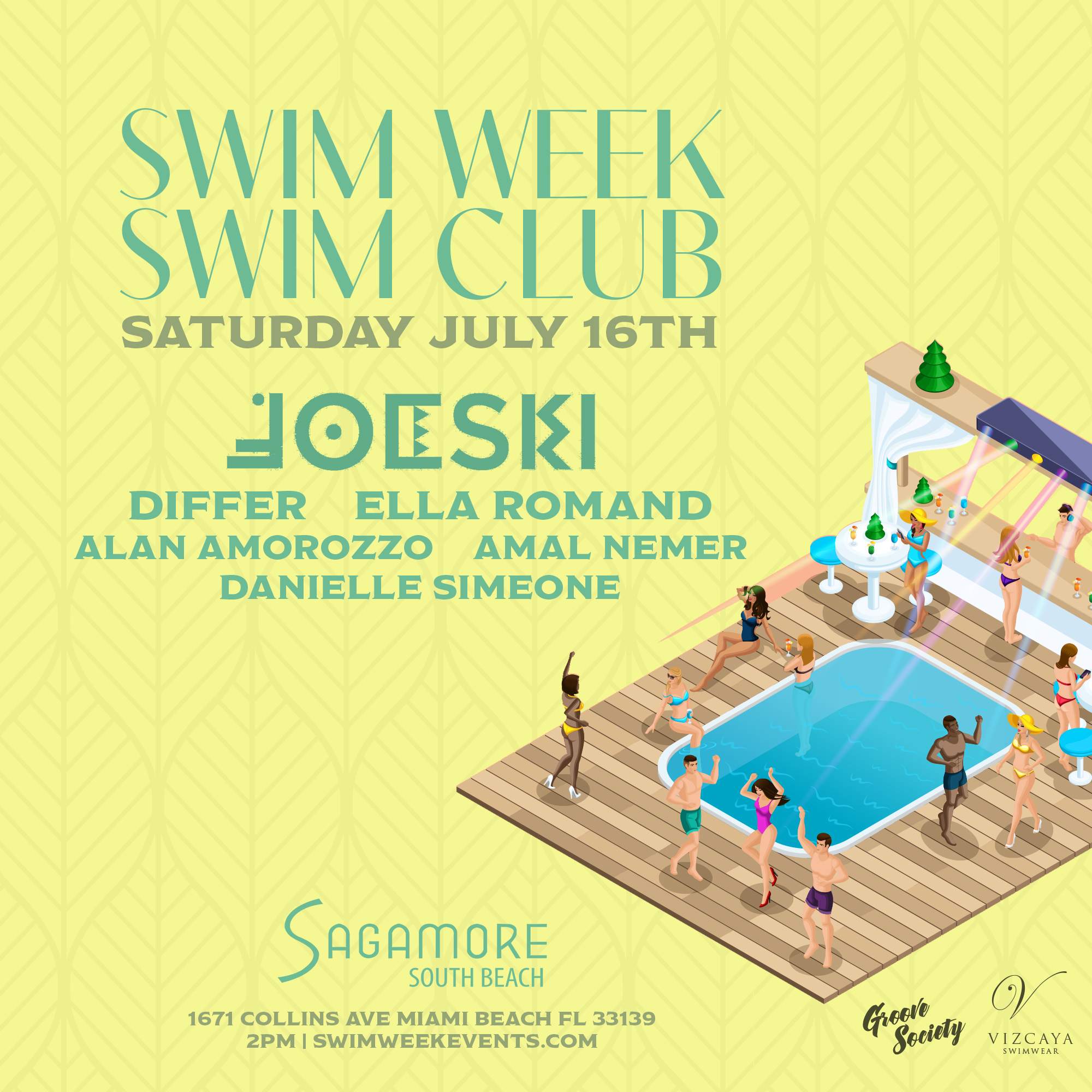 Swim Week Swim Club Pool Party at The Sagamore Hotel, Miami