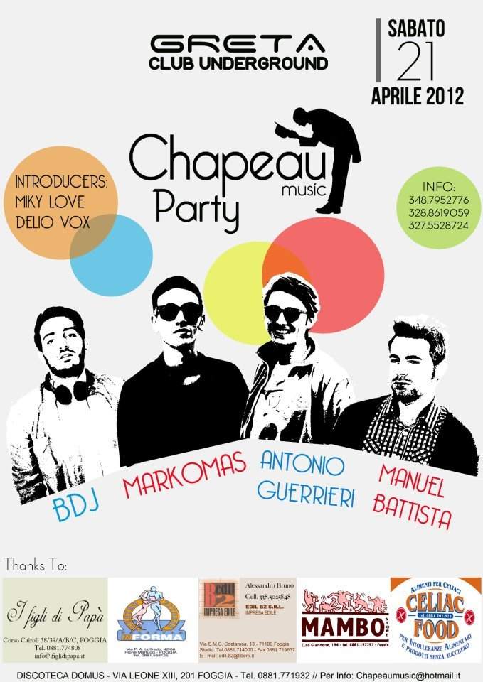 Chapeau Music Party - Página frontal