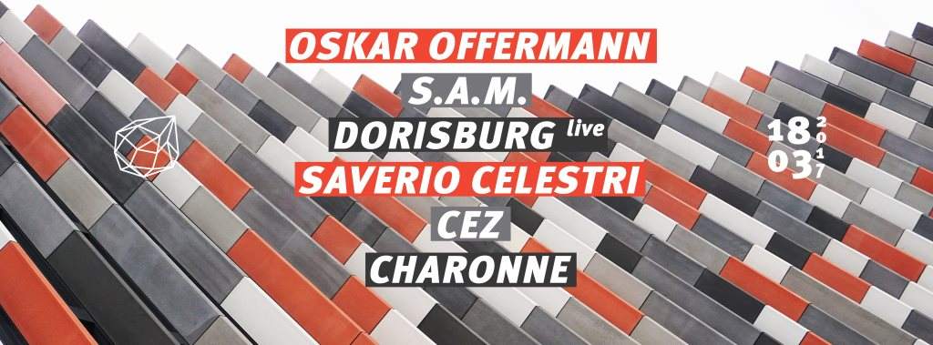 Concrete: Oskar Offermann, S.A.M., Dorisburg Live, Cez / Woodfloor: Saverio Celestri, Charonne - フライヤー表