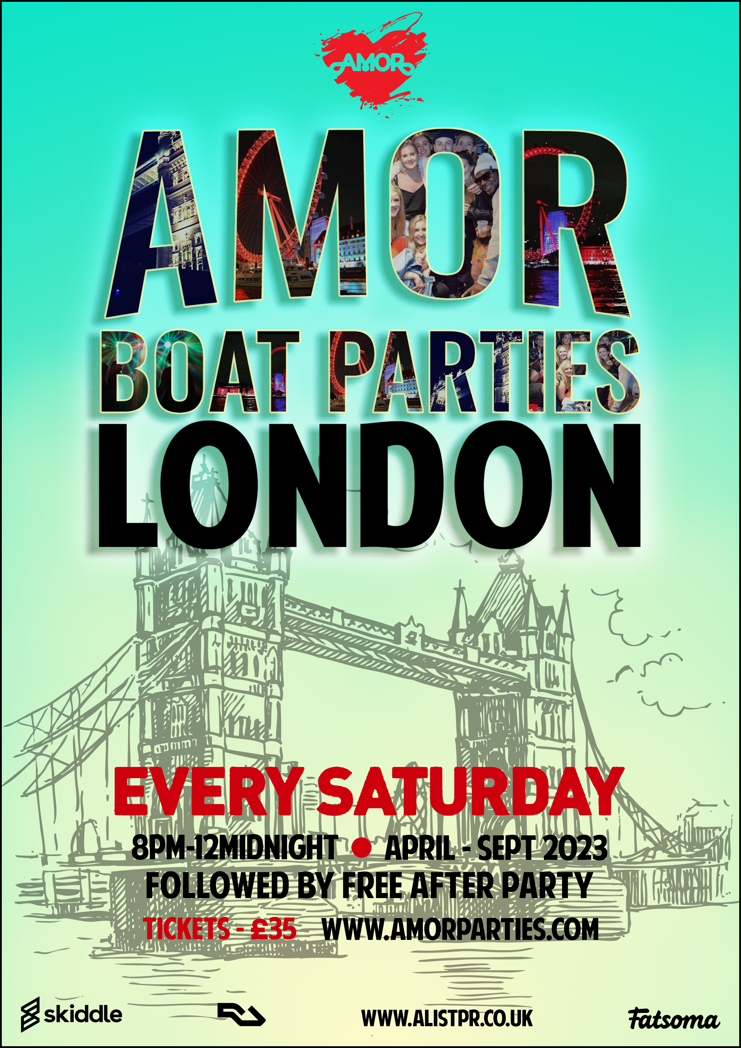 Amor London Boat party + free after-party till 6am - Página trasera