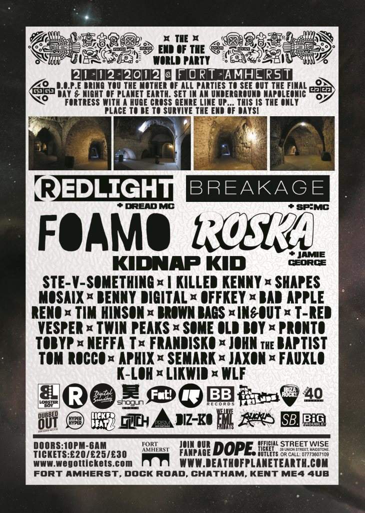 End Of The World Party with Redlight, Breakage, Foamo, Roska & more - Página trasera