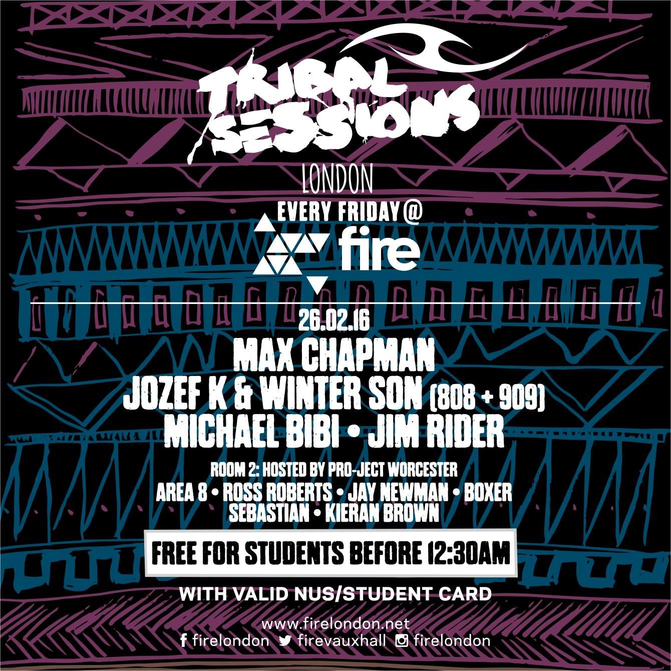 Tribal Sessions London - Max Chapman, Jozef K & More - フライヤー表