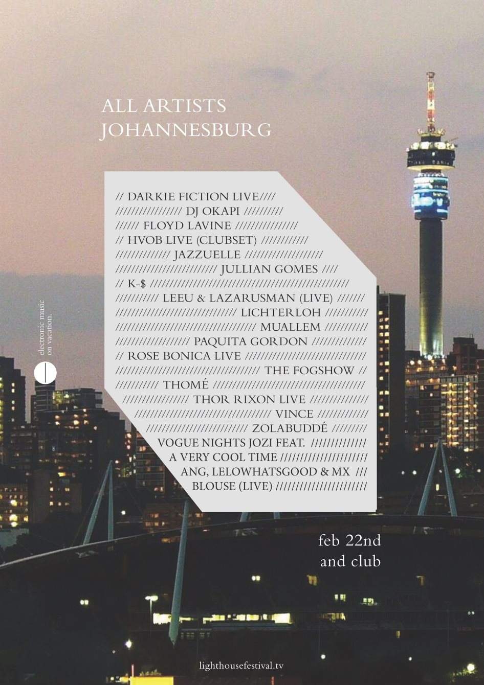 Lighthouse Festival 2020 _ Johannesburg - Página trasera