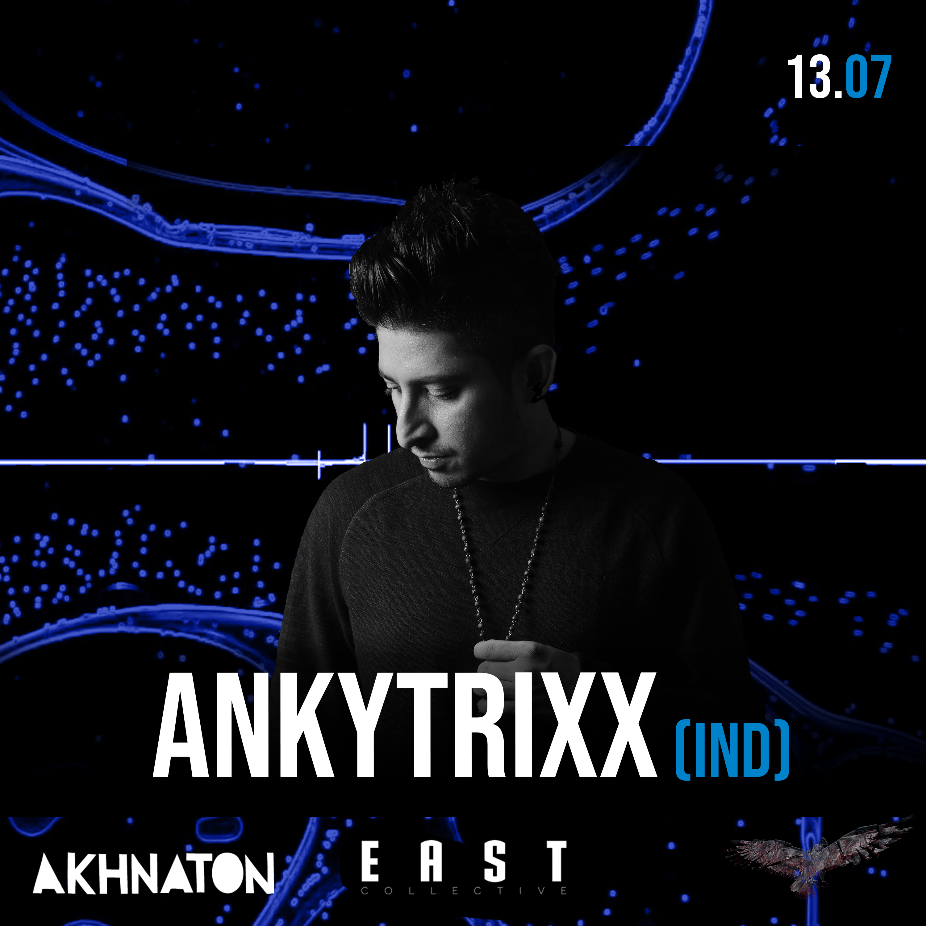 EAST Techno Collective - Akhnaton Amsterdam w/ Ankytrixx [India] / Dry Wet [GR] / XuLü [CN] - フライヤー裏