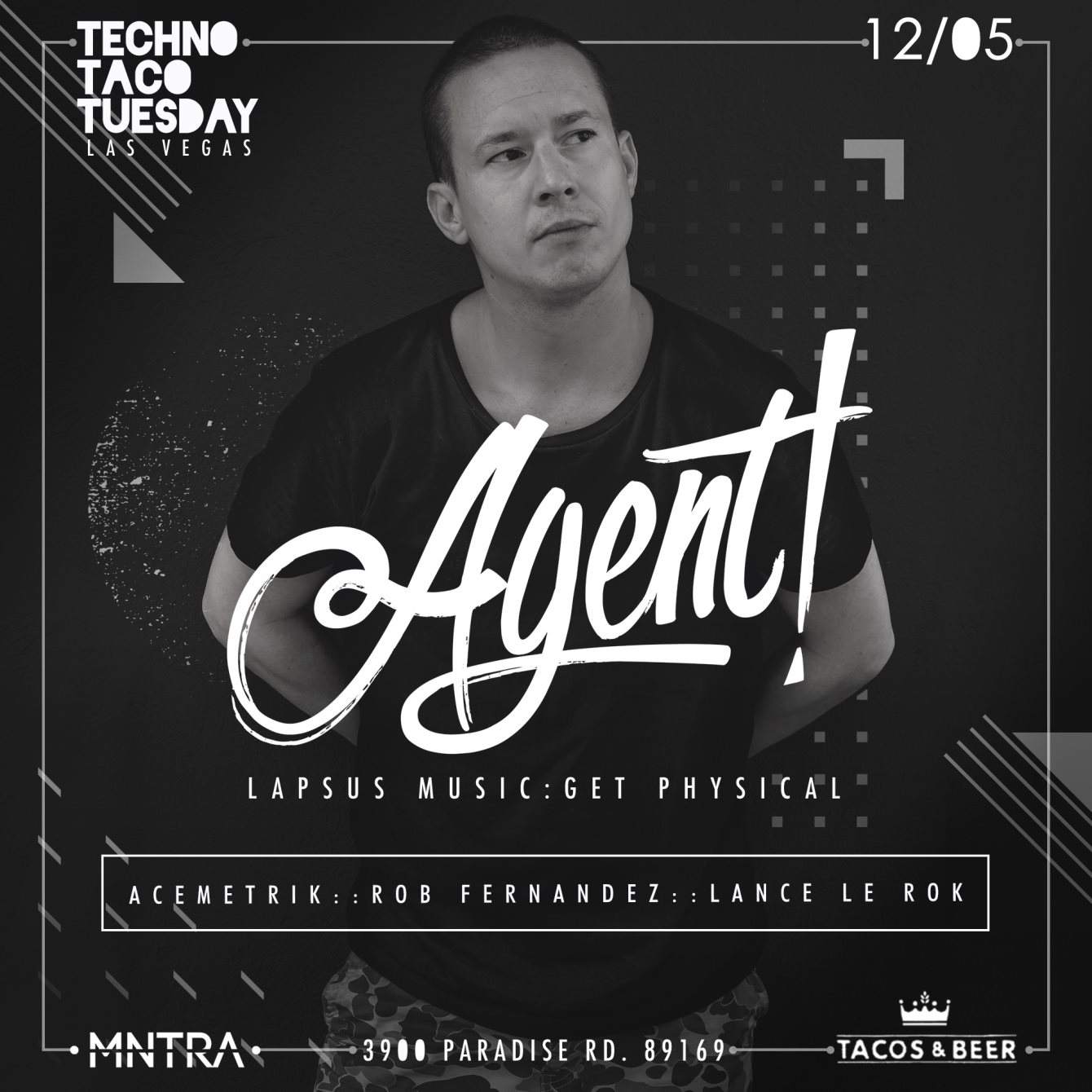 Mntra presents Techno Taco Tuesday Feat. Agent - Página trasera