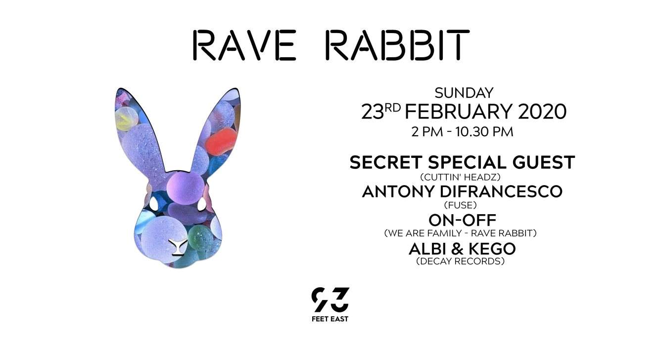 Rave Rabbit (Day) with Secret Guest (Cuttin' Headz) Antony Difrancesco (Fuse) - フライヤー表
