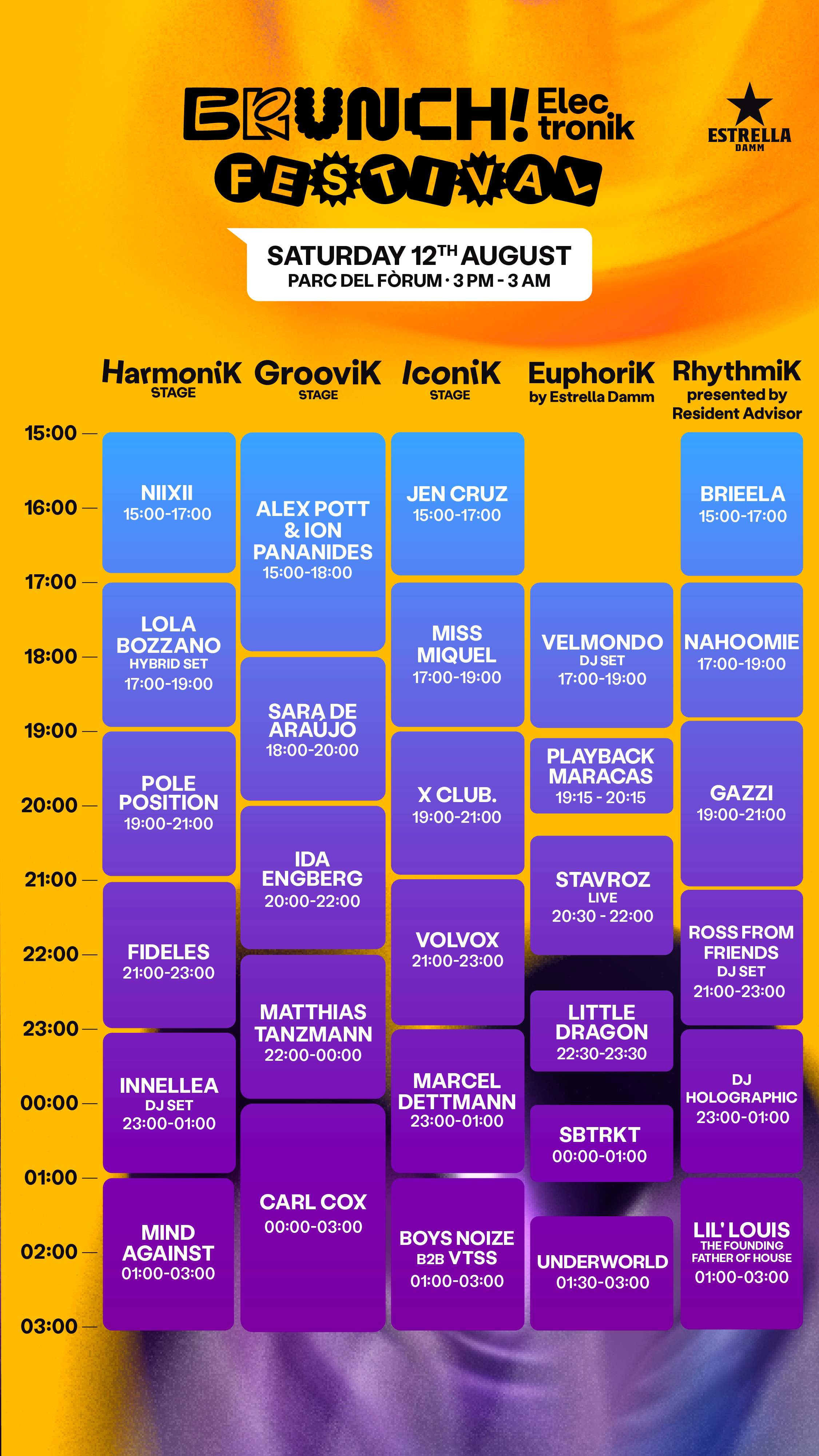 Brunch Electronik Festival 2023: Saturday - フライヤー裏
