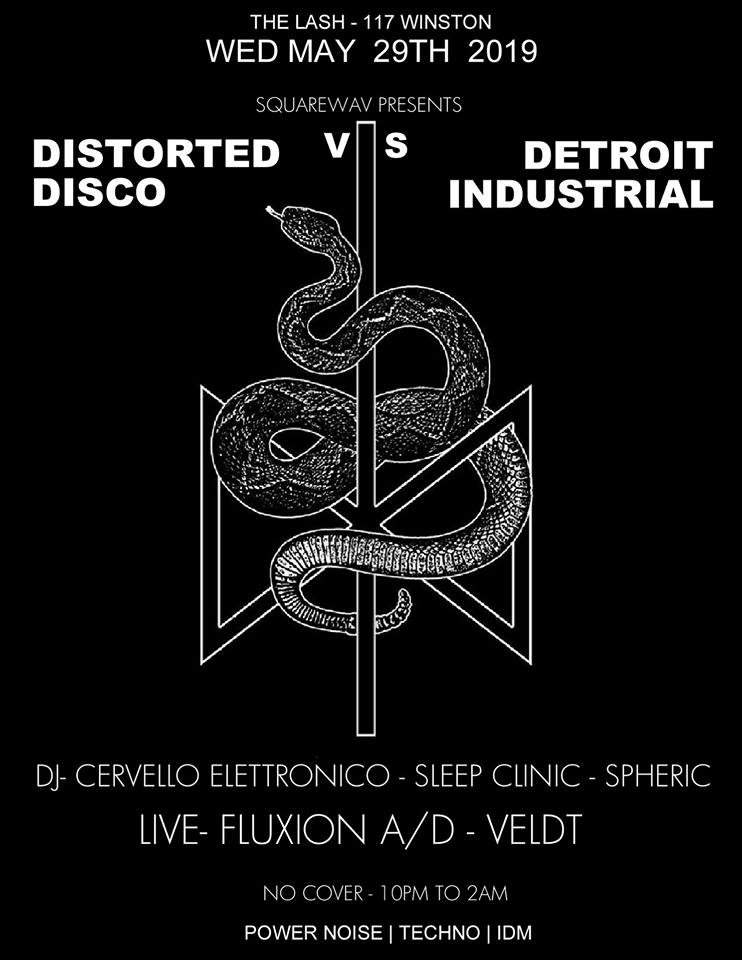 Distorted Disco VS Detroit Industrial - フライヤー表