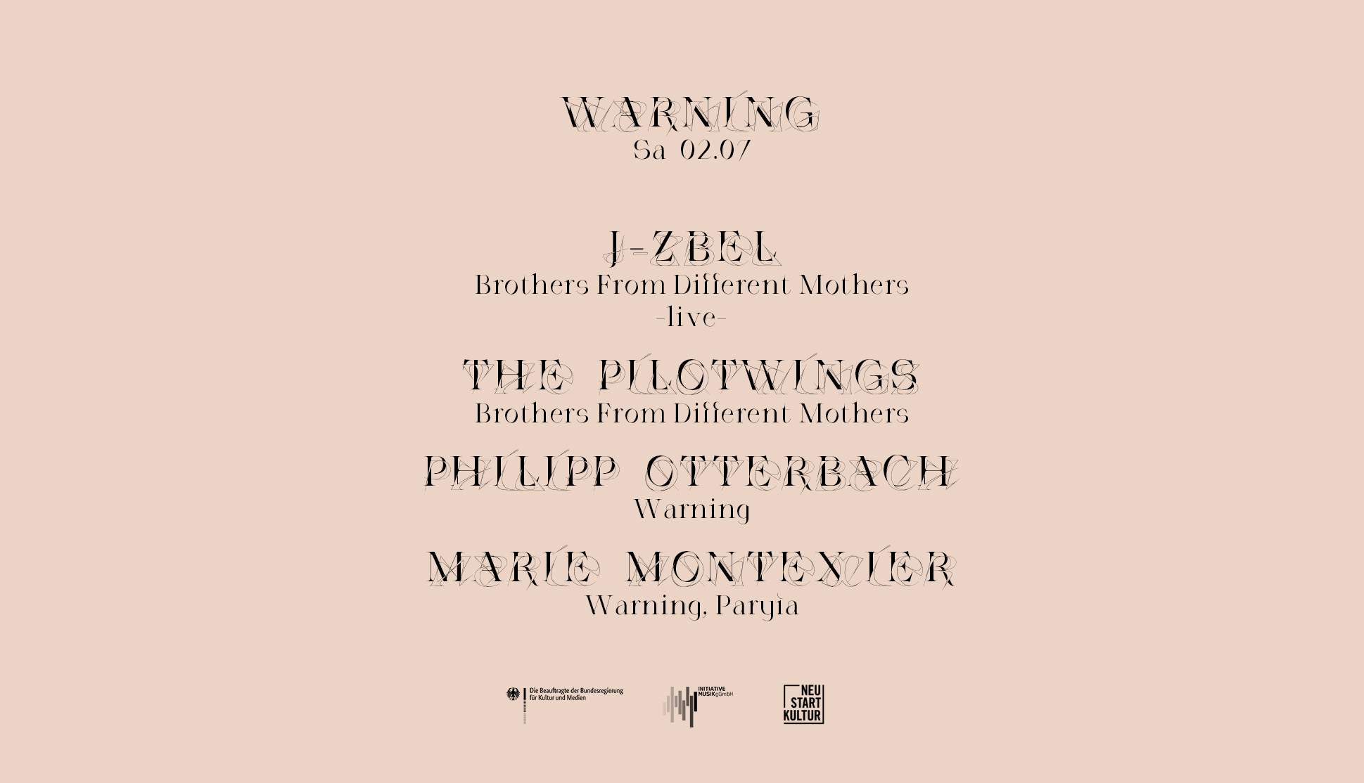 Warning with J-Zbel, The Pilotwings, Philipp Otterbach & Marie Montexier - Página frontal